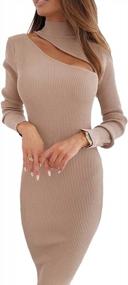 img 4 attached to Stylish And Trendy: Glamaker Ribbed Sweater Dress For Women