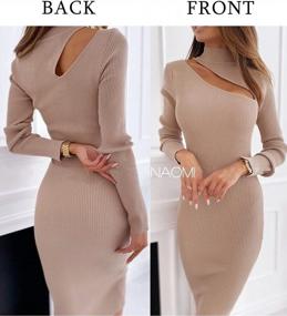 img 1 attached to Stylish And Trendy: Glamaker Ribbed Sweater Dress For Women