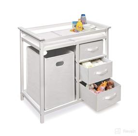 img 3 attached to Badger Basket Modern Baby Changing Table: Laundry Hamper, Storage Baskets & Pad - Fresh White/White