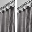 2 pack gray waffle knit shower curtain - luxury cotton blend bathroom curtains for spa quality, 72" x 84" - hyde collection logo