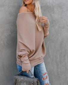 img 1 attached to IRISGOD Women'S Off-Shoulder Sweater With Batwing Sleeves And Ribbed Knit Cashmere - Trendy Pullover Tops