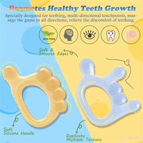 img 3 attached to 👶 BPA Free Beekapoo Baby Teething Toy Set - Soothing Teether for Massage Sore Gums, Soft Silicone Teethers with Raised Texture, Ideal for Infants and Toddlers, 2 Pack