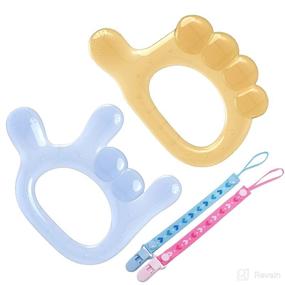 img 4 attached to 👶 BPA Free Beekapoo Baby Teething Toy Set - Soothing Teether for Massage Sore Gums, Soft Silicone Teethers with Raised Texture, Ideal for Infants and Toddlers, 2 Pack