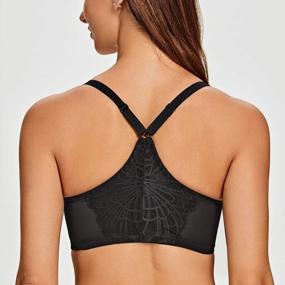 img 3 attached to Plus Size Unlined Underwire Bra With Racerback And Front Closure For Full Coverage - MELENECA