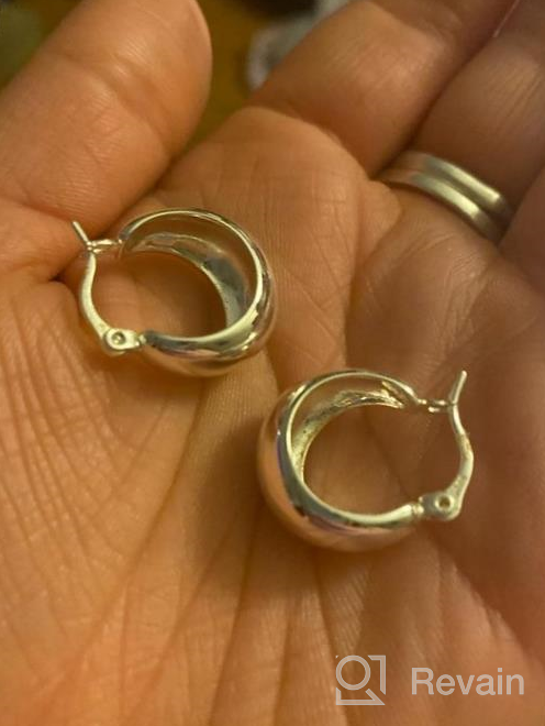 img 1 attached to Stylish And Comfortable 14K Gold Chunky Hoop Earrings With Hypoallergenic Sterling Silver Post For Women review by Becky Haferkamp