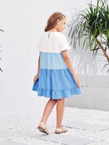 img 1 attached to Summer Tunic Dresses For Girls - Crewneck Babydoll Style With Flowy Tiered Swing, Short Ruffle Sleeves - Available For Ages 3-12 Years By Bbalizko