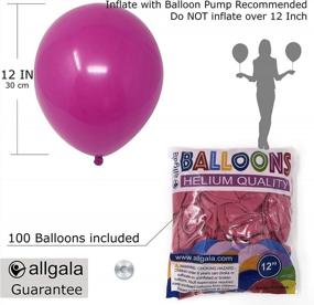 img 1 attached to Веселье для вечеринки цвета фуксии: латексные шары Allgala 100Ct 12 дюймов премиум-класса с гелием