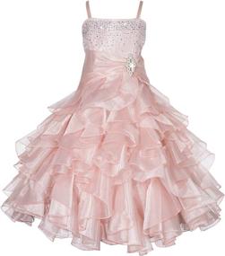 img 1 attached to 👗 Charming Ekidsbridal Asymmetric Ruffled Organza Toddler Girls' Dresses - Shop Now!