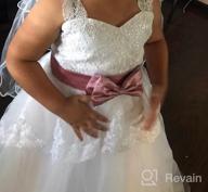 img 1 attached to Elegantly Adorned Tulle Flower Girls' Clothing with Appliques Sleeves review by Michelle Hall