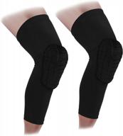 compression knee sleeves with knee pads for contact sports - ideal for basketball, volleyball, football, and more - suitable for kids, youth, adults of all genders логотип