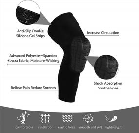 img 2 attached to Compression Knee Sleeves With Knee Pads For Contact Sports - Ideal For Basketball, Volleyball, Football, And More - Suitable For Kids, Youth, Adults Of All Genders