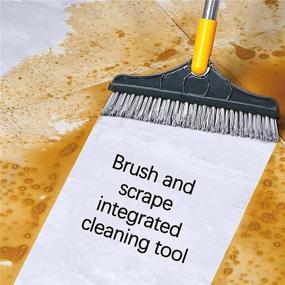 img 3 attached to Versatile 2 in 1 Floor Brush Scrubber: Long Handle Grout Brush and Stiff Bristle Cleaning Scrub Brush with Squeegee – Green