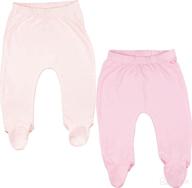 👶 123 bear baby soft cotton spandex pants: comfortable pants with feet for infants logo