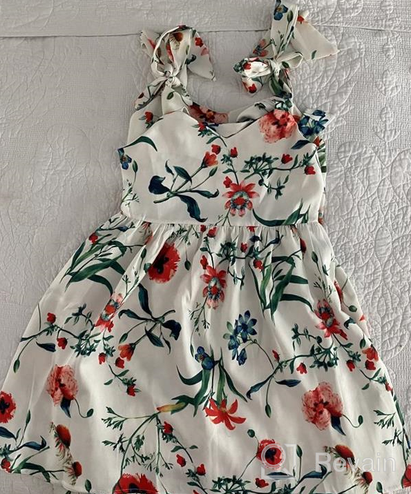 img 1 attached to PopReal Printed Shoulder Straps Bowknot Sundress Girls' Clothing and Dresses review by Bryan Gibbons