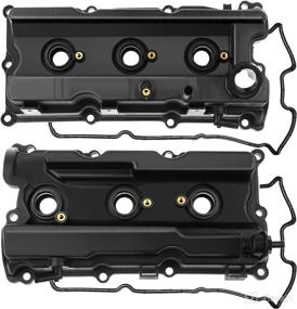 img 4 attached to Premium Left Right Engine Valve Covers with Gasket Compatible with Nissan Frontier Pathfinder Xterra NV1500 NV2500 NV3500 2005-2019 V6 4.0L VQ40DE