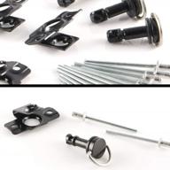 kiwav 1/4 turn quick release fastener set of 10 for motorcycle/scooter fairing, 19mm rivet-on, black color logo