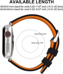 img 1 attached to Fullmosa Compatible Sport Apple Watch Band 42Mm 44Mm 45Mm 38Mm 40Mm 41Mm,Silicone Rubber IWatch Band For Apple Watch SE2/SE/8/7/6/5/4/3/2/1/Ultra 49Mm, Black Top/ Pumpkin Orange Bottom 45Mm 44Mm 42Mm