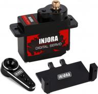 upgrade your rc axial scx24 car model with injora 12g digital servo - includes metal mount and 15t arm (black) logo