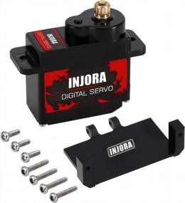 img 2 attached to Upgrade Your RC Axial SCX24 Car Model With INJORA 12G Digital Servo - Includes Metal Mount And 15T Arm (Black)