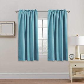 img 3 attached to H.VERSAILTEX Blackout Curtains Thermal Insulated Window Treatment Panels Room Darkening Blackout Drapes For Living Room Back Tab/Rod Pocket Bedroom Draperies, 52 X 63 Inch, Solid Aqua, 2 Panels
