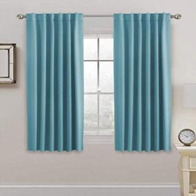 img 4 attached to H.VERSAILTEX Blackout Curtains Thermal Insulated Window Treatment Panels Room Darkening Blackout Drapes For Living Room Back Tab/Rod Pocket Bedroom Draperies, 52 X 63 Inch, Solid Aqua, 2 Panels