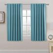 h.versailtex blackout curtains thermal insulated window treatment panels room darkening blackout drapes for living room back tab/rod pocket bedroom draperies, 52 x 63 inch, solid aqua, 2 panels logo