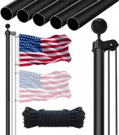 heavy duty 25ft aluminum flag pole kit with 3x5 ft american flag for outdoor in ground use - perfect for residential, commercial and garden display by baiyuan logo