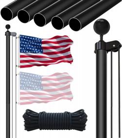 img 4 attached to Heavy Duty 25FT Aluminum Flag Pole Kit With 3X5 FT American Flag For Outdoor In Ground Use - Perfect For Residential, Commercial And Garden Display By BaiYuan