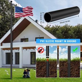 img 2 attached to Heavy Duty 25FT Aluminum Flag Pole Kit With 3X5 FT American Flag For Outdoor In Ground Use - Perfect For Residential, Commercial And Garden Display By BaiYuan