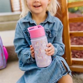 img 2 attached to Wildkin Kids Stainless Steel 14 Ounce Water Bottle For Boys & Girls, Features Straw Top & Carrying Handle, Ideal Size For School Or Travel, Easy To Clean Insulated Water Bottles For Kids (Unicorn)