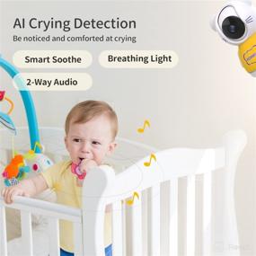 img 3 attached to MOMWILIKE 2.5K Video Baby Monitor with Pan-Tilt-Zoom Camera, Crying Detection, Safety Alert for Covered Face, Sleep Analytics, Two-Way Talk, Night Vision, Temperature and Humidity Monitor