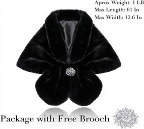 img 2 attached to Faux Fur Shawl Wrap For Bride - Wedding Bridal Scarf Stole Winter Fur Wraps And Shawls For Women