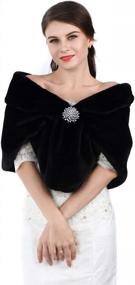 img 1 attached to Faux Fur Shawl Wrap For Bride - Wedding Bridal Scarf Stole Winter Fur Wraps And Shawls For Women