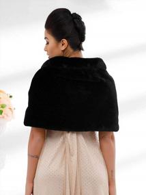 img 3 attached to Faux Fur Shawl Wrap For Bride - Wedding Bridal Scarf Stole Winter Fur Wraps And Shawls For Women