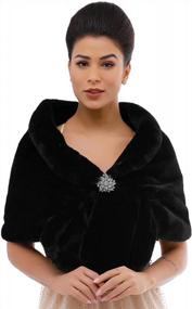 img 4 attached to Faux Fur Shawl Wrap For Bride - Wedding Bridal Scarf Stole Winter Fur Wraps And Shawls For Women