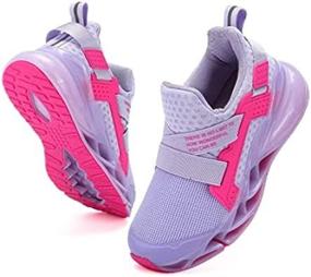 img 1 attached to 👟 KALAKIDS Breathable Comfortable Non-Slip Mesh Blade Type Kids Sneakers, Running/Walking Shoes for Boys Girls - Tennis Shoes