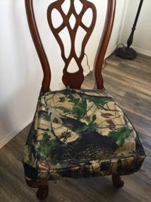 img 4 attached to Изготовленные на заказ водонепроницаемые чехлы на стулья Oxford Camo с противоскользящей подложкой, набор из двух предметов - идеальный материал для обивки ваших стульев со стильным дизайном