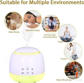 img 1 attached to Vonokee Aromatherapy Essential Oil Diffuser with White Noise Machine, Mist Humidifier & LED Color Lights - 10 Soothing Sounds, Night Light, Timer, Waterless Auto Shut off Sleep Sound Machine (White)