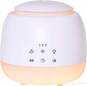 img 4 attached to Vonokee Aromatherapy Essential Oil Diffuser with White Noise Machine, Mist Humidifier & LED Color Lights - 10 Soothing Sounds, Night Light, Timer, Waterless Auto Shut off Sleep Sound Machine (White)