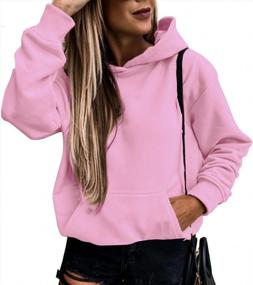 img 4 attached to Women'S Long Sleeve Hooded Sweatshirt Lightweight Pullover Top With Pocket - Asvivid