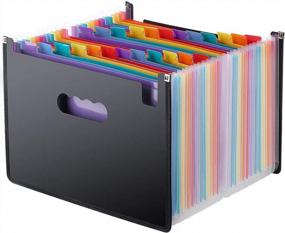 img 4 attached to TriMagic Accordian File Folder Organizer, Alphabetical Expanding Filing Folders, A-Z Expandable Accordion File Box With 24 Pockets For Paperwork Paper Keeper Invoice Receipt Bill Document