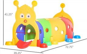 img 2 attached to Fun And Colorful Qaba Caterpillar Tunnel For Toddler Play: Perfect For Indoor And Outdoor Adventures!