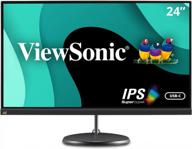 viewsonic vx2485-mhu 1080p frameless monitor 60hz with built-in speakers, tilt adjustment, blue light filter, ips logo
