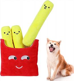 img 4 attached to Interactive Plush Dog Toys: VavoPaw Squeaky, Tug Of War Chew & Stuffed French Fries Shaped Pet Toys For Puppy Small Medium Dogs