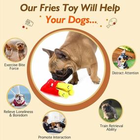 img 3 attached to Interactive Plush Dog Toys: VavoPaw Squeaky, Tug Of War Chew & Stuffed French Fries Shaped Pet Toys For Puppy Small Medium Dogs