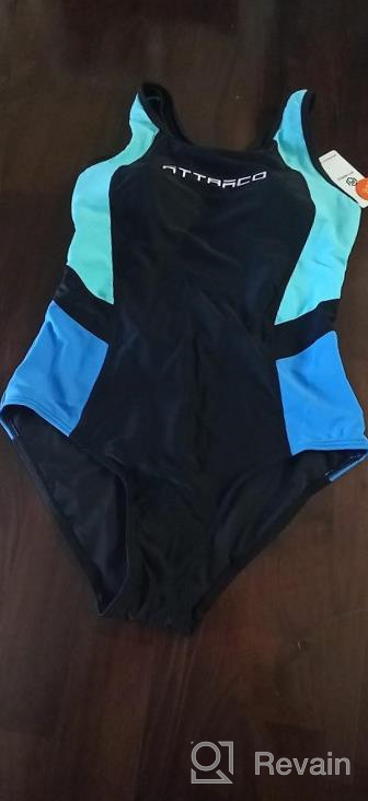 img 1 attached to ATTRACO Women'S Athletic One Piece Swimsuit | Sport Bathing Suit Racerback Swimwear review by Tina Stamey