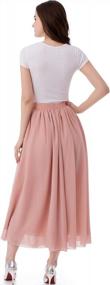 img 1 attached to Emondora Women'S Chiffon Long A-Line Retro Skirts Pleated Beach Maxi Skirt