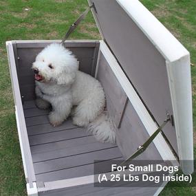 img 3 attached to Outdoor Weatherproof Insulated Wooden Dog Houses with Door - Cute Wood Dog Houses for the Outdoors