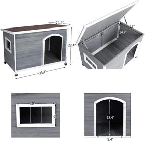 img 2 attached to Outdoor Weatherproof Insulated Wooden Dog Houses with Door - Cute Wood Dog Houses for the Outdoors