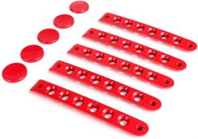 img 3 attached to 🚪 Red Door Handle Inserts for Jeep Wrangler - 5PCS Grab Handle Covers for JK Unlimited 4Door 2007-2017